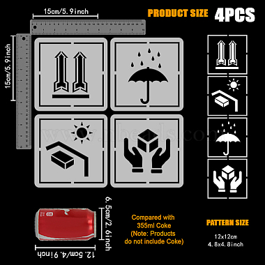 4Pcs 4 Styles PET Hollow Out Drawing Painting Stencils(DIY-WH0394-0319)-2
