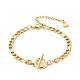 304 Stainless Steel Figaro Chain Bracelet with Toggie Clasp for Women(BJEW-JB07690)-1