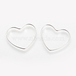 Brass Linking Rings, Heart, Platinum, 18.5~19x21.5~22x1mm, about 1000pcs/bag(KK-S327-04P)
