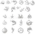 12Pcs 12 Styles Alloy Rhinestone Pendants, Lead Free & Cadmium Free, Mixed Shape, Platinum, 14~25x13~23x2~3.5mm, Hole: 1.6~1.8mm, 1pc/style(FIND-TAD0001-02)