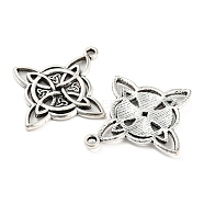 Tibetan Style Alloy Pendants, Cadmium Free & Lead Free, Witches Knot Wiccan Symbol Charms, Antique Silver, 38x34x2.5mm, Hole: 2mm, about 250pcs/1000g(TIBE-P001-05AS)