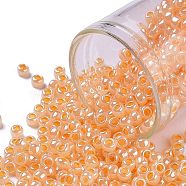 TOHO Round Seed Beads, Japanese Seed Beads, (904) Ceylon Apricot, 8/0, 3mm, Hole: 1mm, about 1110pcs/50g(SEED-XTR08-0904)
