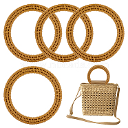 Resin Imitation Rattan Bag Handles, Round Ring, for Bag Straps Replacement Accessories, Goldenrod, 11.8x0.85cm, Inner Diameter: 8.8cm(FIND-WH0127-68)