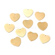 Ion Plating(IP) 304 Stainless Steel Pendants, Double Side Drawbench, Stamping Blank Tag, Heart, Golden, 23.5x25x1mm, Hole: 1.6mm(STAS-F271-06F-G)