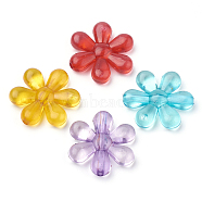 Transparent Acrylic Beads, Flower, Mixed Color, 23.5x21.5x5mm, Hole: 2mm(X-MACR-S296-48)