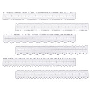 3Pcs 3 Styles Paper Tearing Ruler Carbon Steel Metal Die Cuts, Irregular Deckle Edges Craft Measuring Tool for DIY Scrapbooking, Cards Embossing Decoration, Stainless Steel Color, 215x23.7~27x0.7mm, 1pc/style(DIY-WH0308-253)