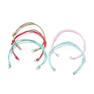 Adjustable Waxed Cotton Cord Bracelet Making, with 304 Stainless Steel Open Jump Rings, Fit for Connector Charms, Mixed Color, 5-1/2~9-3/4 inch(14~24.8cm), Hole: 3.5mm(AJEW-JB01194)