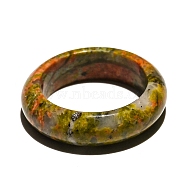 Natural Unakite Finger Rings, Inner Diameter: 18~20mm(PW-WG87157-07)