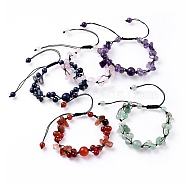 Adjustable Nylon Cord Braided Bead Bracelets, with Natural Gemstone Beads, 1-3/8 inch(37mm)(BJEW-JB04602)