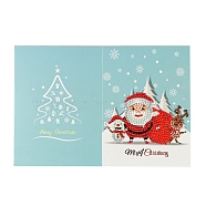 DIY Diamond Painting Greeting Card Kits, including Paper Card, Paper Envelope, Resin Rhinestones, Diamond Sticky Pen, Tray Plate and Glue Clay, Santa Claus, Paper: 180x260mm, 1pc(DIAM-PW0001-185E)