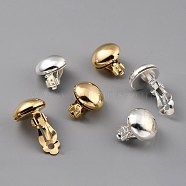 Brass Clip-on Earring Findings, Mixed Color, 23.5x17.5x16mm, Hole: 1.8mm(KK-O131-03-B)