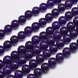 Natural Malaysia Jade Bead Strands, Dyed, Round, Indigo, 10mm, Hole: 1.0mm, about 38pcs/strand, 15 inch(X-G-A146-10mm-A01)