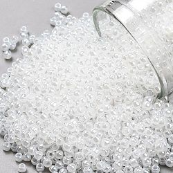 TOHO Round Seed Beads, Japanese Seed Beads, (141) Translucent Ceylon Snowflake, 11/0, 2.2mm, Hole: 0.8mm, about 1111pcs/bottle, 10g/bottle(SEED-JPTR11-0141)