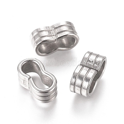 201 Stainless Steel Slide Charms/Slider Beads, for Leather Cord Bracelets Making, Stainless Steel Color, 12x6.5x5mm, Hole: 4x9.5mm(STAS-L238-057A-P)