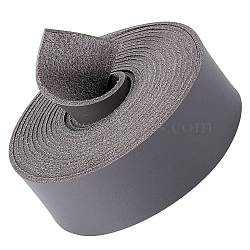 PU Imitation Leather Cord, for Clothing, Flat, Gray, 25x1.8mm, about 2.19 Yards(2m)/Roll(LC-WH0006-06B-17)