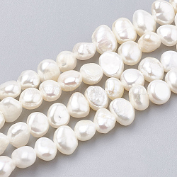 Natural Cultured Freshwater Pearl Beads Strands, Two Sides Polished, Nuggets, Seashell Color, 5~7x5~6x3.5~4.5mm, Hole: 0.5mm, about 65pcs/strand, 14.3 inch(X-PEAR-S012-81E)