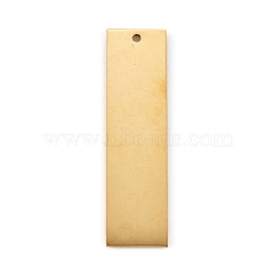 304 Stainless Steel Pendants, Manual Polishing, Stamping Blank Tag, Laser Cut, Rectangle, Golden, 33.4x8.7x0.8mm, Hole: 1.2mm(STAS-L238-106B-G)