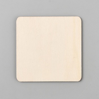 Square MDF Board, Unfinished Wood Chips, DIY Children's Painting Graffiti Craft, Old Lace, 70x70x2mm, 50pcs/set