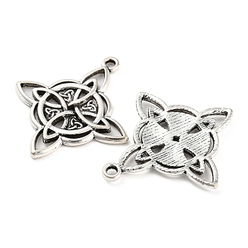Tibetan Style Alloy Pendants, Cadmium Free & Lead Free, Witches Knot Wiccan Symbol Charms, Antique Silver, 38x34x2.5mm, Hole: 2mm, about 250pcs/1000g