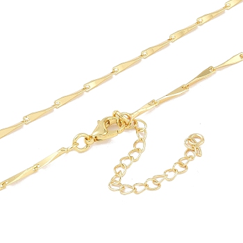 Brass Chain Necklaces, Link Chains, Real 18K Gold Plated, 18.11 inch(460mm)