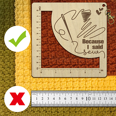 Wooden Square Frame Crochet Ruler(DIY-WH0537-005)-3