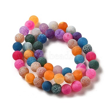Natural Crackle Agate Beads Strands(G-G055-8mm-9)-4