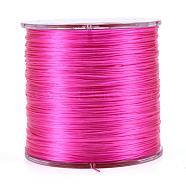 Flat Elastic Crystal String, Elastic Beading Thread, for Stretch Bracelet Making, Deep Pink, 0.5mm, about 328.08 yards(300m)/roll(EW-J001-0.5mm-05)