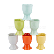 Olycraft 6Pcs 6 Colors Ceramic Baker Ross Egg Cups, for Home Decorate and DIY Arts Crafts, Colorful, 51x69.5mm, Inner Diameter: 37mm, 1pc/colors(AJEW-OC0002-80)