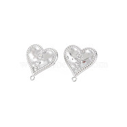 304 Stainless Steel Stud Earring Findings, with Ear Nuts, Loop and Crystal Rhinestone, Heart, Stainless Steel Color, 17.5x16.5mm, Hole: 1.2mm, Pin: 0.7mm(STAS-N097-240P)