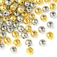 100Pcs 2 Colors CCB Plastic Beads, Round, Platinum & Golden, 5.5~6x5mm, Hole: 1.8mm,, 50pcs/color(CCB-CJ0001-08)