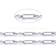 3.28 Feet 304 Stainless Steel Link Chains, Paperclip Chains, Soldered, Stainless Steel Color, Square Link: 1.8x5x0.5mm, 8 Sharped Link: 2.1x4.6x0.5mm(X-CHS-D032-04P)