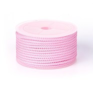 Polyester Braided Cord, Pearl Pink, 3mm, about 12.02~13.12 yards(11~12m)/roll(OCOR-F010-A10)