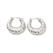 304 Stainless Steel Crescent Moon Hoop Earrings, Croissant Chunky Earrings for Women, Stainless Steel Color, 18x20x4mm, Pin: 0.7mm(EJEW-P202-07P)