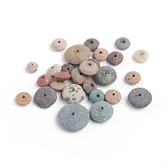 Natural Mixed Gemstone Beads, Frosted, Rondelle, 6~14.5x3.5~6mm, Hole: 1mm(G-I274-30)