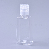 30ml Transparent PET Plastic Refillable Flip Top Cap Bottles, Squeeze Bottles, Trapezoid, Clear, 7.9x2.3x3.2cm, Capacity: 30ml(1.01 fl. oz)(AJEW-WH0105-90)