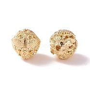 Brass Hollow Round Beads, Golden, 8x7.5mm, Hole: 0.9mm(KK-P226-30CG)
