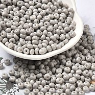 Baking Paint Glass Seed Beads, Donut, Gainsboro, 4x2.5mm, Hole: 1mm, about 6205pcs/pound(SEED-B001-02A-04)