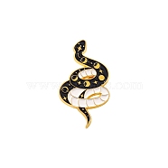 Alloy with Enamel Brooch, Snake Theme, Snake, 31x17mm(PW-WG63237-05)