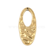 Ion Plating(IP) 304 Stainless Steel Pendants, Oval Charm, Real 18K Gold Plated, 28.5x12.5x2mm, Hole: 0.7mm(STAS-U019-15G)