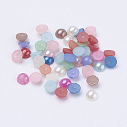 Half Round Domed Imitated Pearl Acrylic Cabochons, Mixed Color, 4x2mm, about 1000pcs/10g(X-OACR-H001-4x2mm)