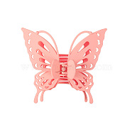 Hollow Butterfly Shape Plastic Large Claw Hair Clips, Hair Accessories for Women Girl, Salmon, 130x145mm(PW-WG59392-03)