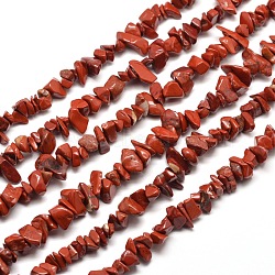 Natural Red Jasper Chip Bead Strands, 5~8x5~8mm, Hole: 1mm, about 31.5 inch(G-M205-27)