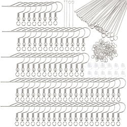 DIY Jewelry Kit, Inclduing Earring Hooks, Jump Ring, Eye Pin and Ear Nuts, Stainless Steel Color, 20x20x3mm, Hole: 2mm(DIY-BBC0002-99A)