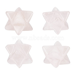 Natural Rose Quartz Home Display Decoration, Merkaba Star, 20.5x18.5x16.5mm(G-WH0031-02A)