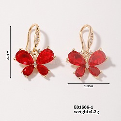 Exquisite Butterfly Ear Decor for Trendy Fashion Earlobe Design, Golden, Red, 10x19mm(SK5754-1)