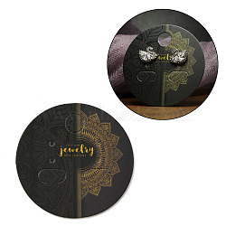 100Pcs Paper Jewelry Display Cards, for Earrings Display, Round, Gray, 5x0.05cm(AJEW-Z021-04B)