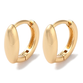 Horse Eye Brass Hoop Earrings for Women, Real 18K Gold Plated, 11.5x4.5mm