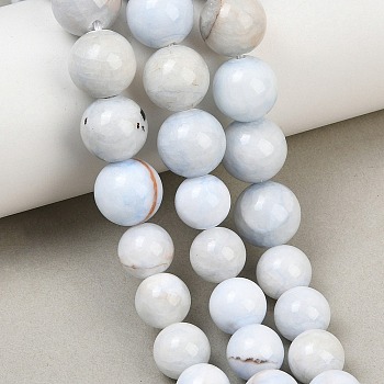 Natural Persian Jade Graduated Beads Strands, Dyed, Smooth Round, Azure, 6~12mm, Hole: 1~1.4mm, about 53pcs/strand, 17.32''(44cm)