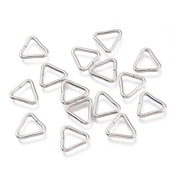 Tarnish Resistant 201 Stainless Steel Quick Link Connectors, Triangle, Stainless Steel Color, 8x8x1mm, Inner Diameter: 5.5mm