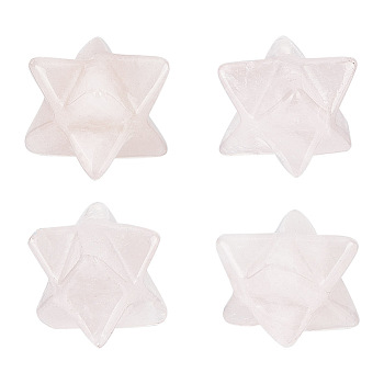 Natural Rose Quartz Home Display Decoration, Merkaba Star, 20.5x18.5x16.5mm